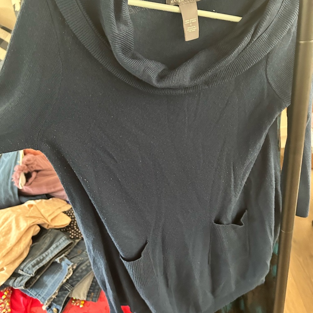 Kate & Mallory Deep Blue Cowl Neck Sweater